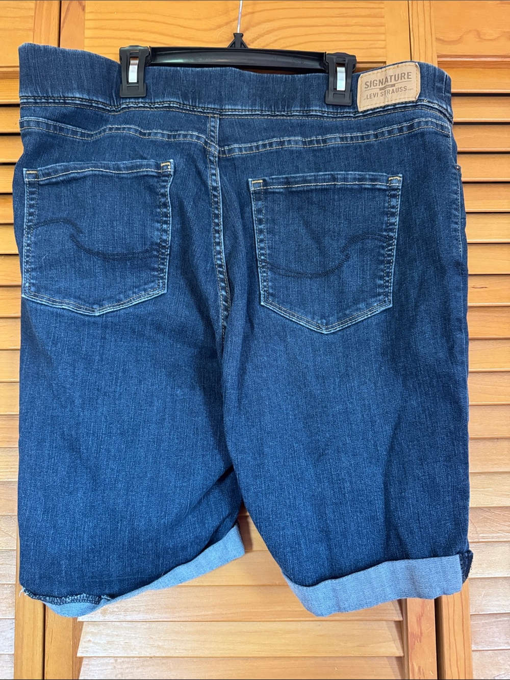 Signature by Levi Strauss Dark Blue Denim Jean Shorts - Picture 4 of 6